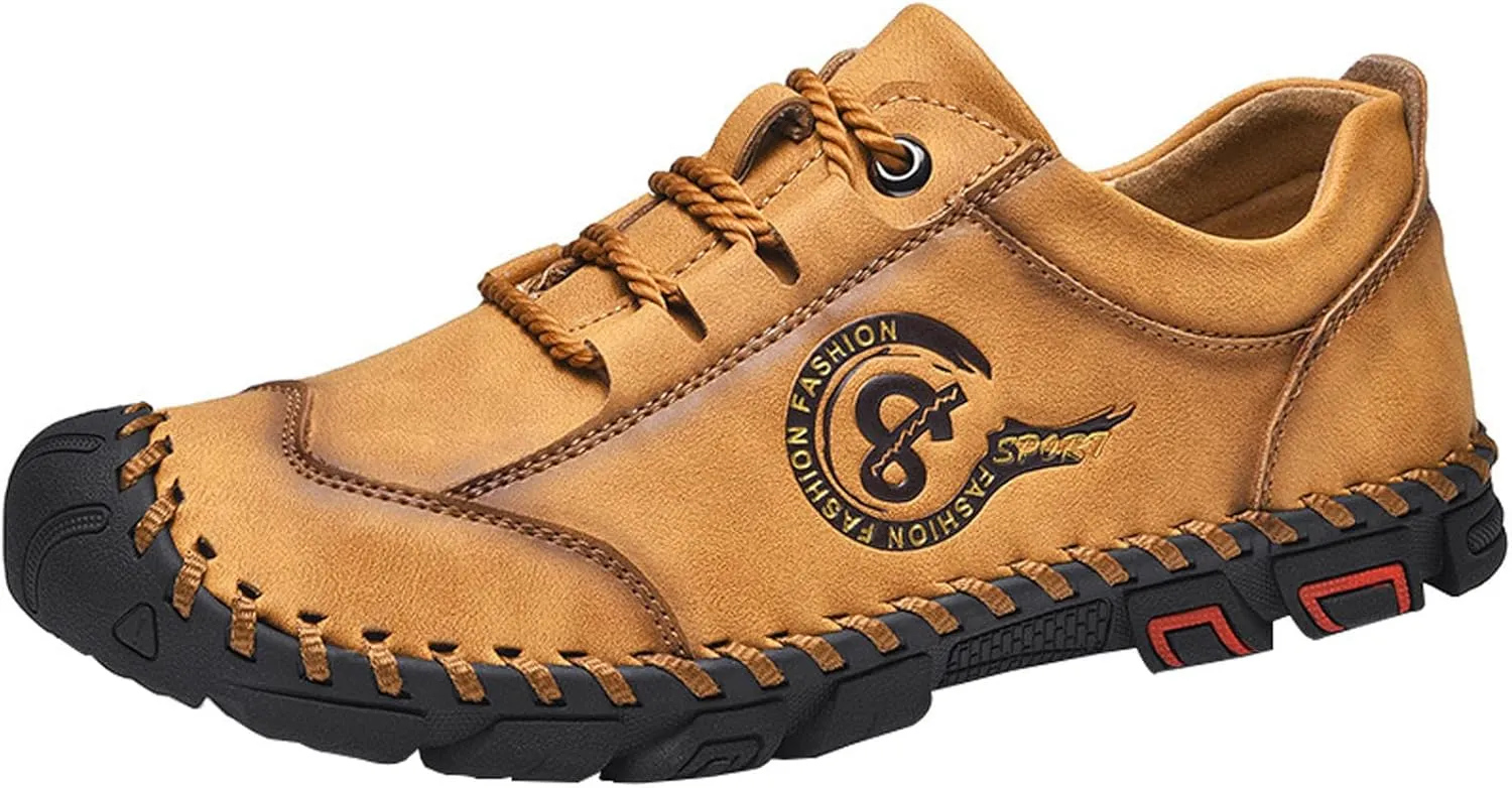 Men Black Sneakers Fashion Retro Lace up Lightweight Walking Shoes Hiking Outdoor Drivering Shoe Footwear