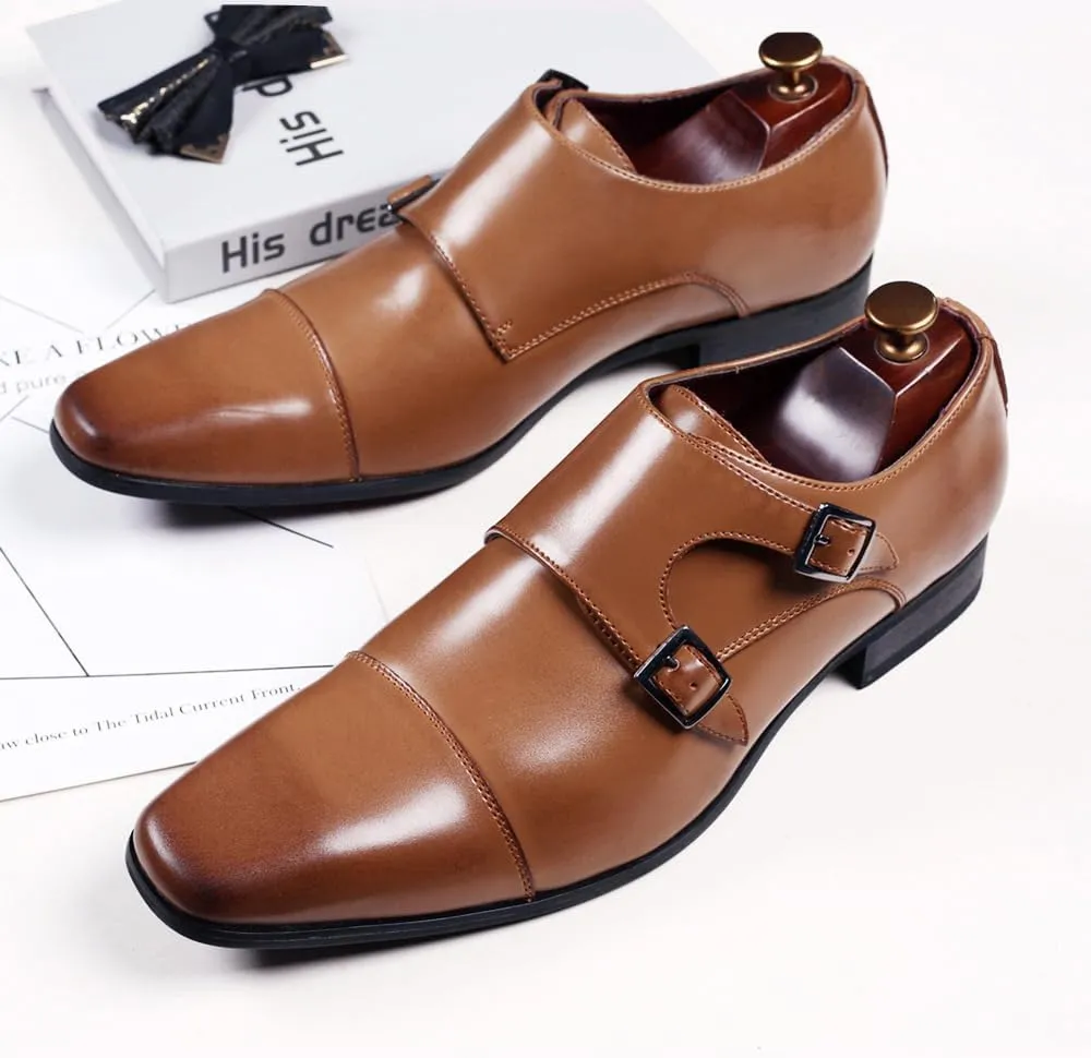 Men Dress Shoes Lace Up Oxford Classic Cap Toe Modern Formal Leather Shoes for Men
