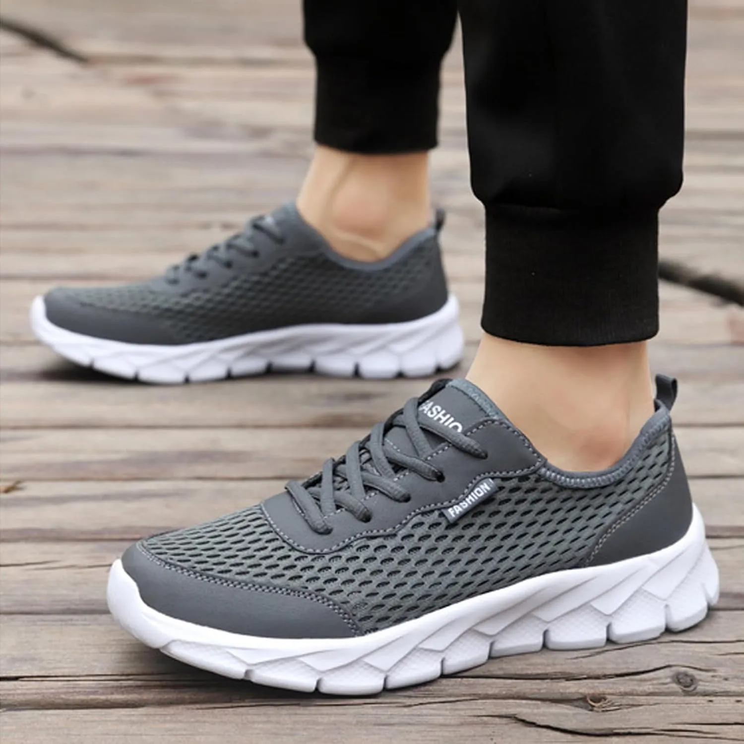 Men Lightweight Breathable Mesh Shoes Running Shoes Mesh Shoes Lace Up Large Size Casual Sneakers Sneaker Shoes Men Mens Dres