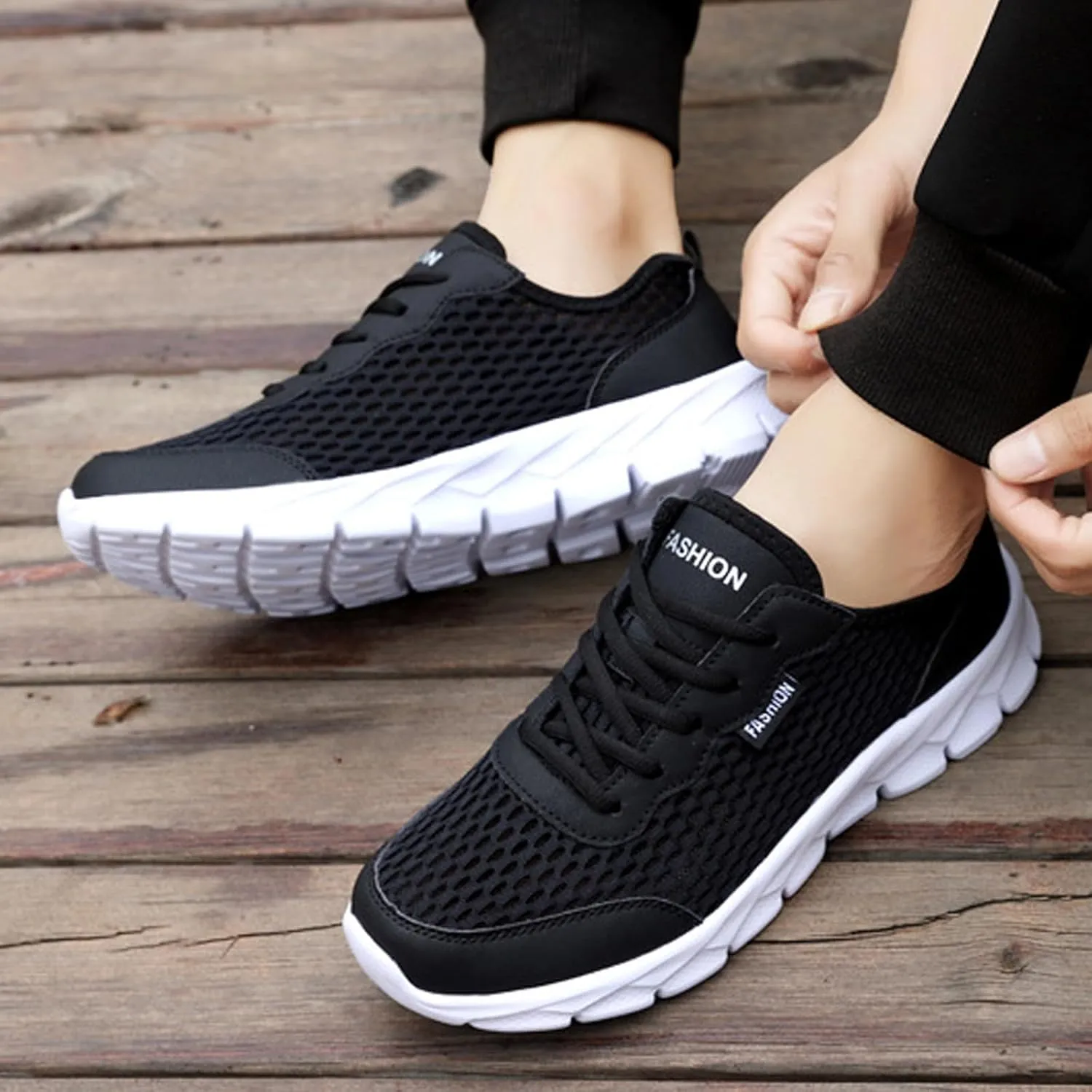 Men Lightweight Breathable Mesh Shoes Running Shoes Mesh Shoes Lace Up Large Size Casual Sneakers Sneaker Shoes Men Mens Dres