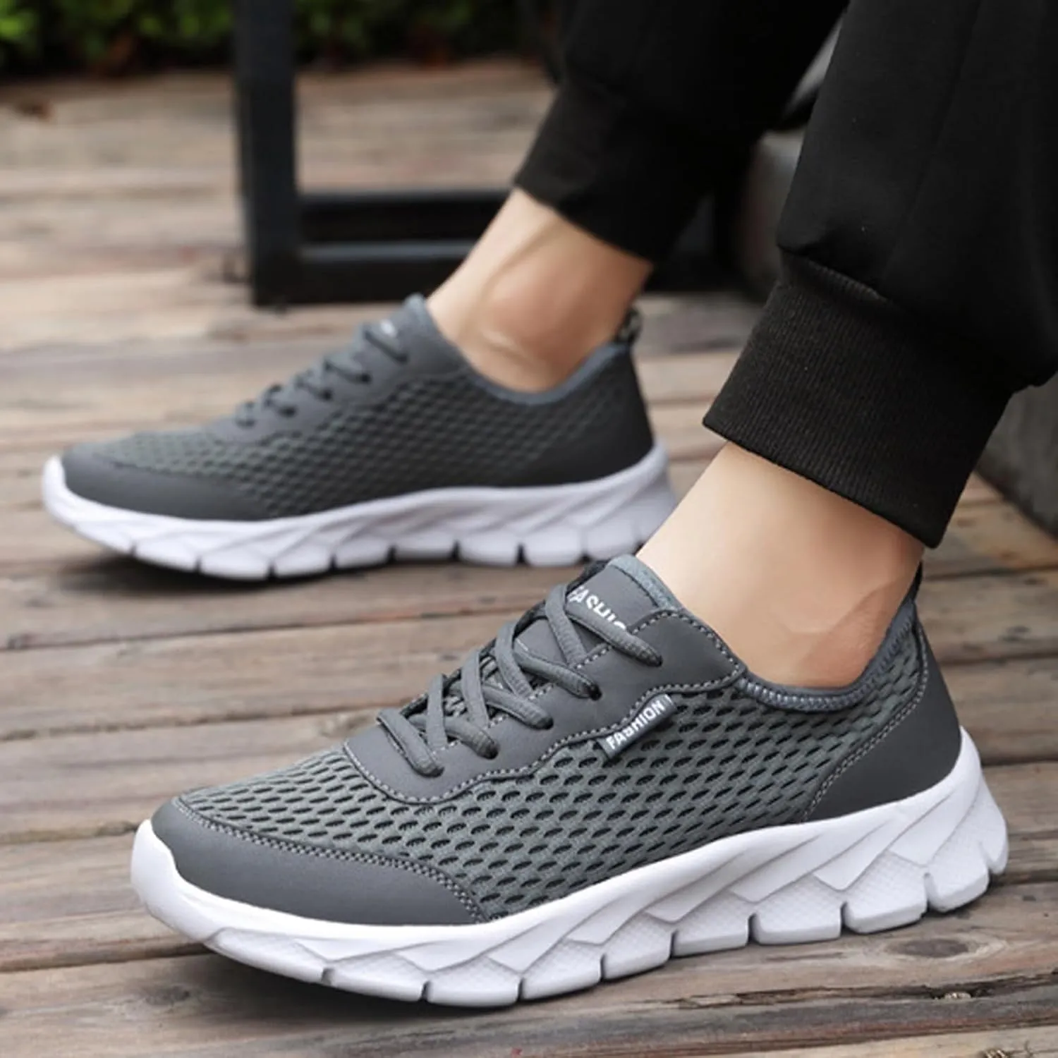Men Lightweight Breathable Mesh Shoes Running Shoes Mesh Shoes Lace Up Large Size Casual Sneakers Sneaker Shoes Men Mens Dres