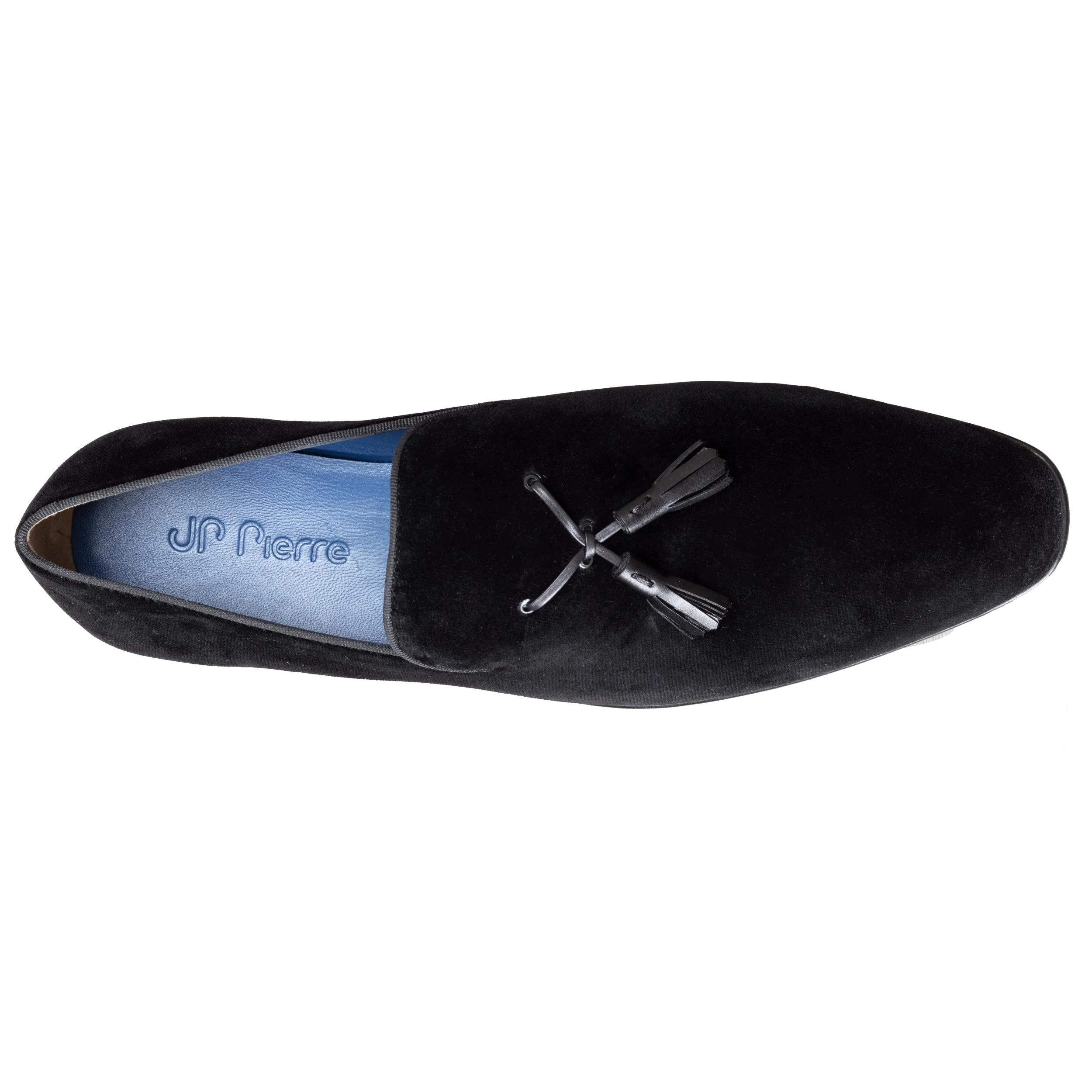 Men´s black velvet tuxedo-tassel loafers