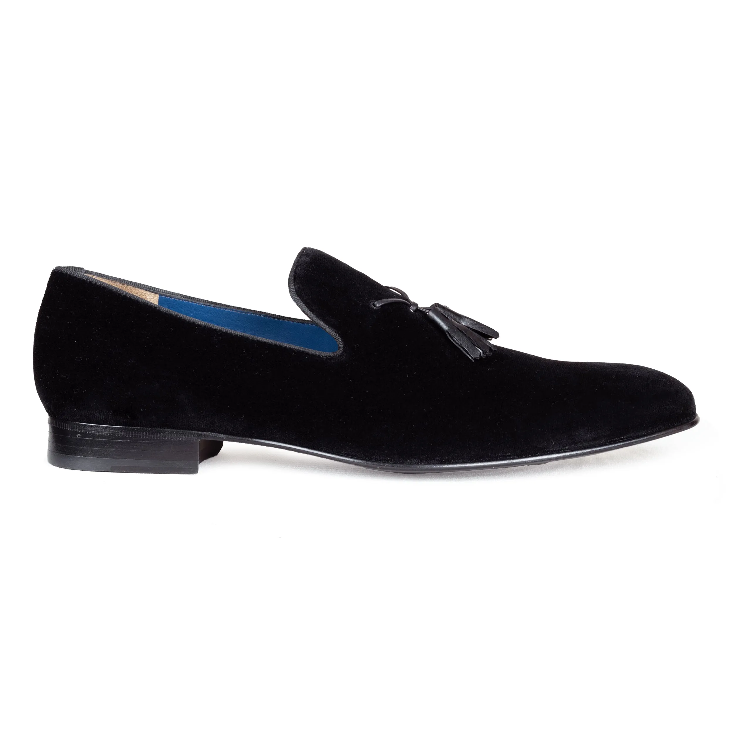 Men´s black velvet tuxedo-tassel loafers