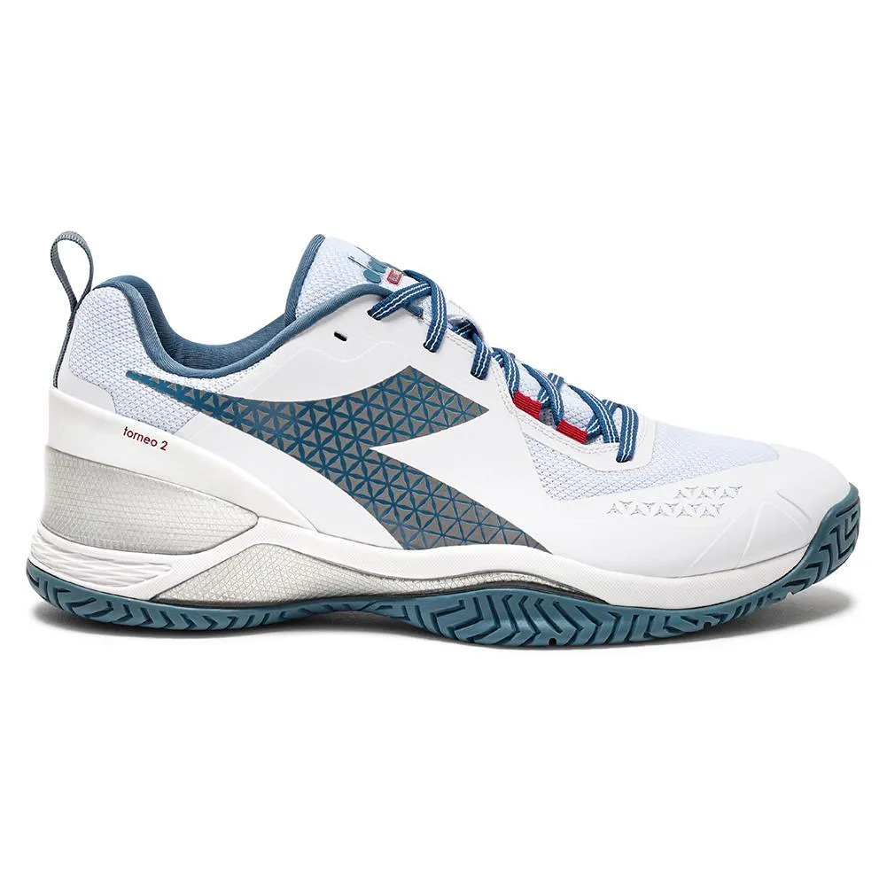 Men's Blushield Torneo 2 AG Tennis Shoes White and Oceanview