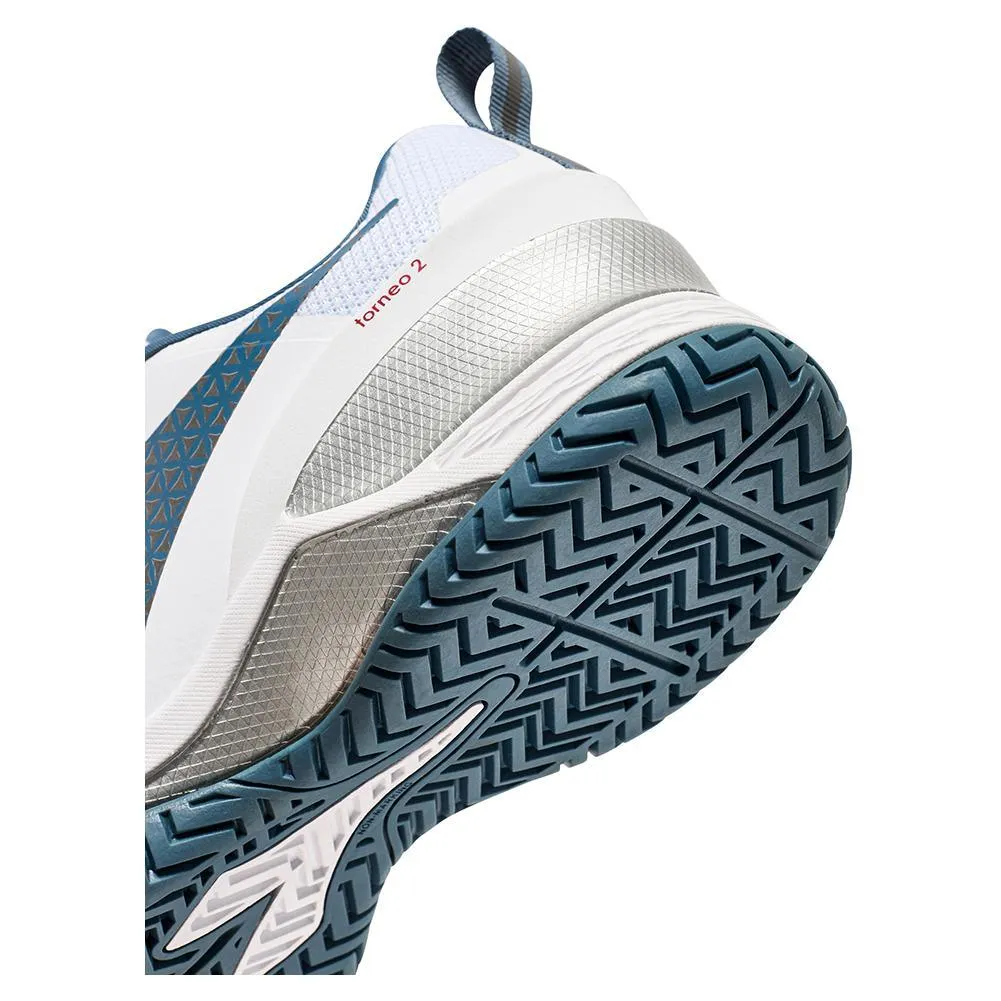 Men's Blushield Torneo 2 AG Tennis Shoes White and Oceanview