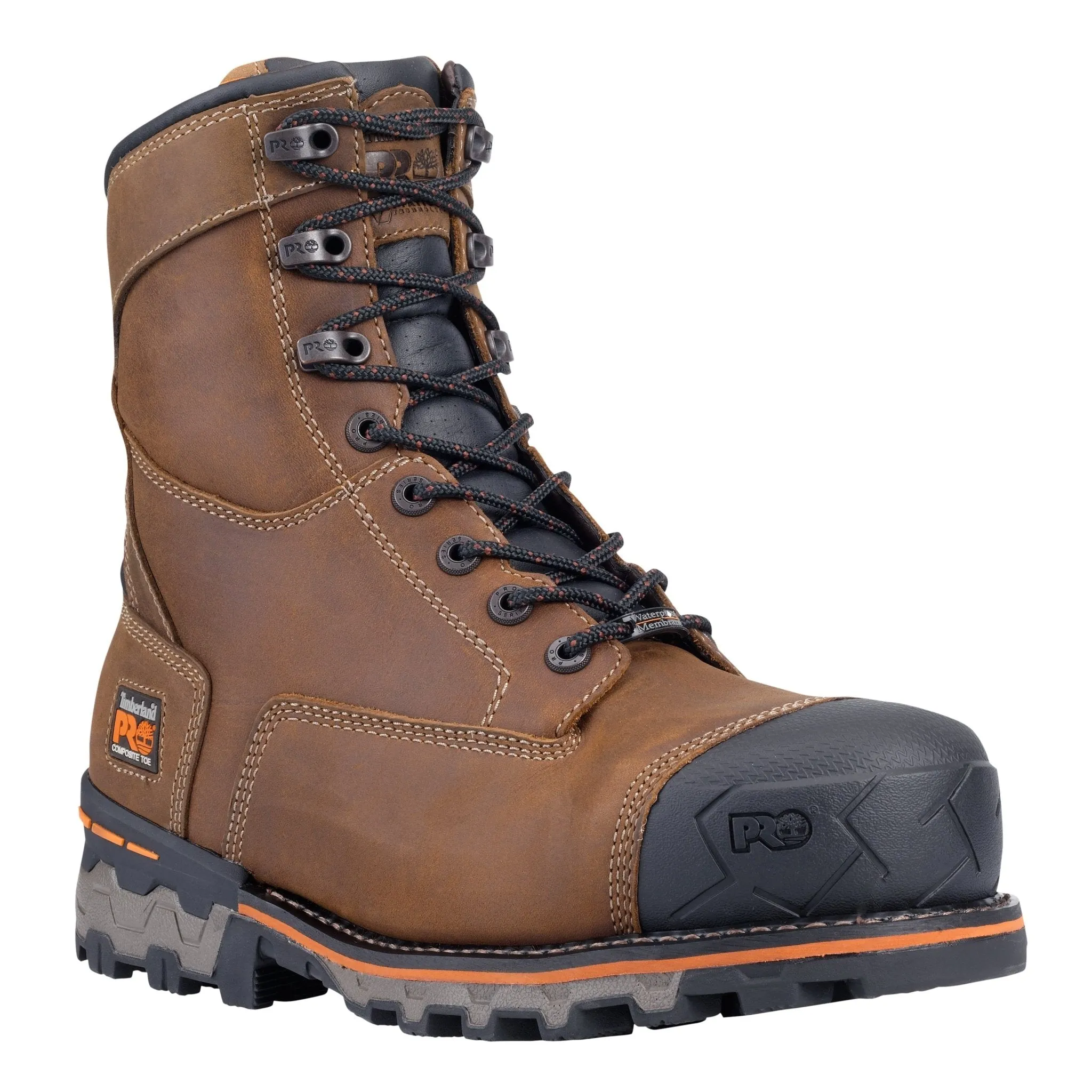 Men's Boondock 8" Composite Toe Waterproof Work Boot - Brown Oiled Distressed