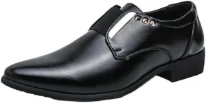 Men's Business Casual Loafers Patent Leather Formal Oxford Slip On Dress Shoes Men Retro Wedding Work Shoes