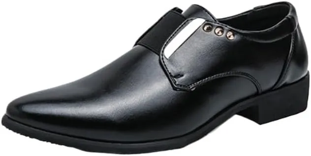Men's Business Casual Loafers Patent Leather Formal Oxford Slip On Dress Shoes Men Retro Wedding Work Shoes