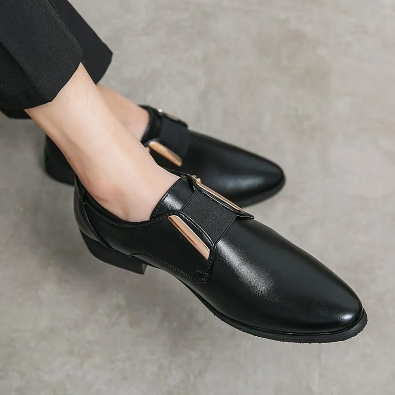 Men's Business Casual Loafers Patent Leather Formal Oxford Slip On Dress Shoes Men Retro Wedding Work Shoes