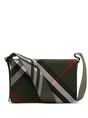 Men's Check Trench Bag in Green | Size UNICA | 8091448