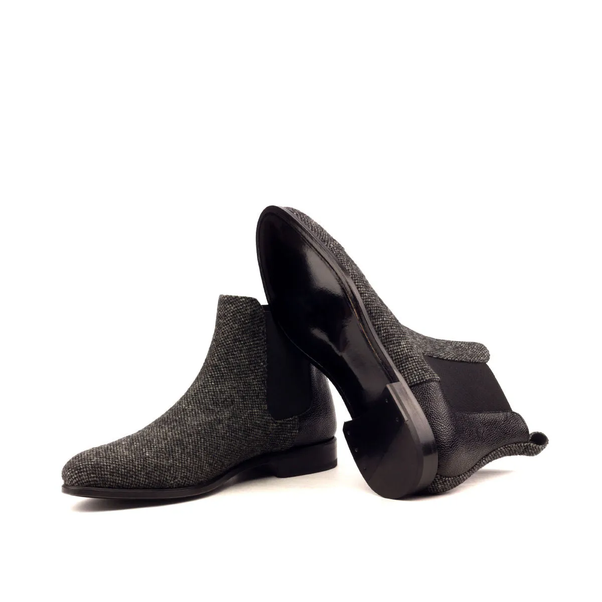 Men's Chelsea Boots Classic Leather Wide Plus Size Grey Black 2575