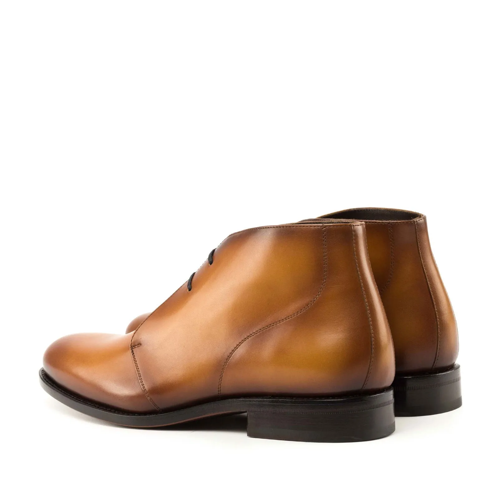 Men's Chukka Leather Boots Goodyear Welt Wide Plus Size Brown 4999