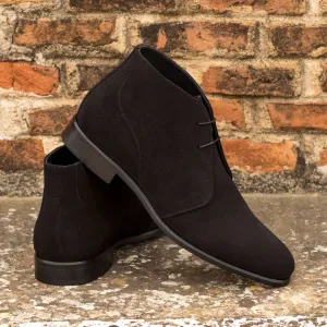 Men's Chukka Leather Boots Wide Plus Size Black 3947