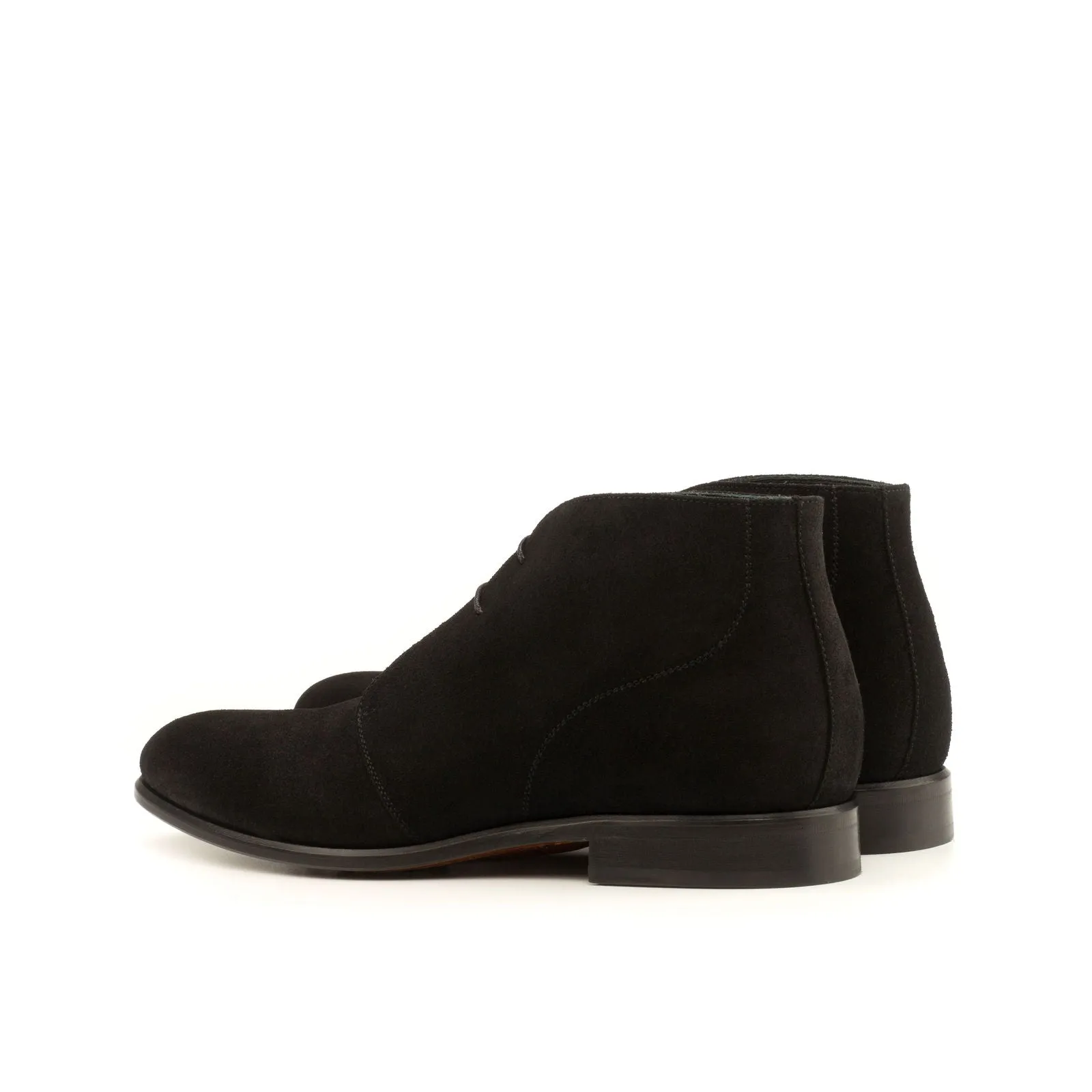Men's Chukka Leather Boots Wide Plus Size Black 3947