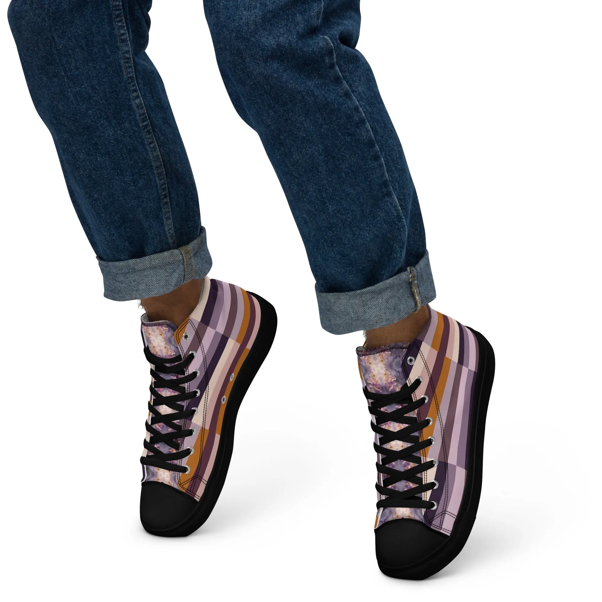 Men’s colroful high top canvas shoes