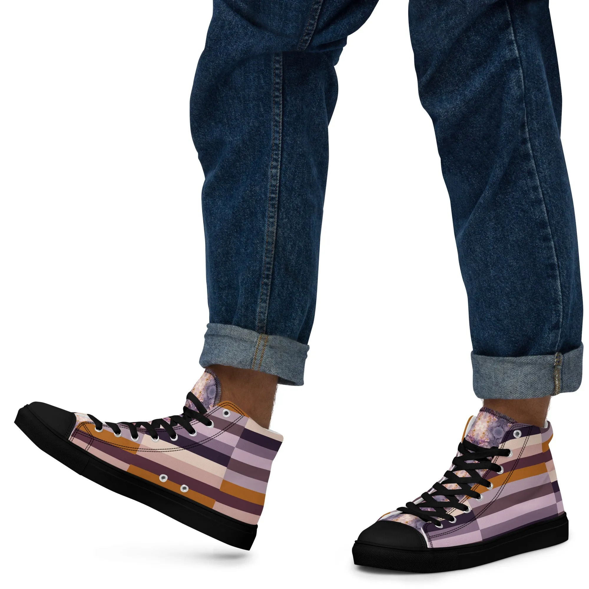 Men’s colroful high top canvas shoes