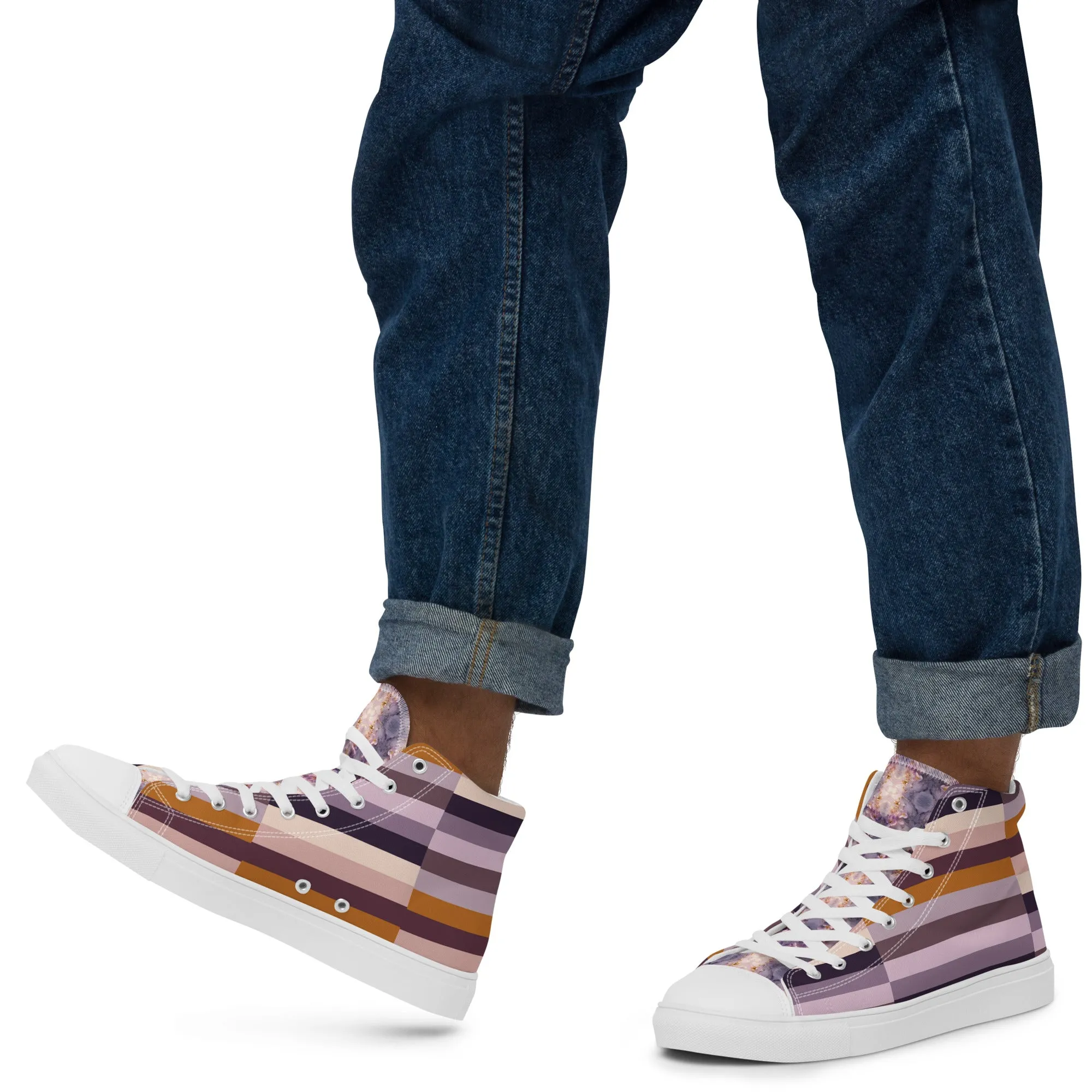 Men’s colroful high top canvas shoes