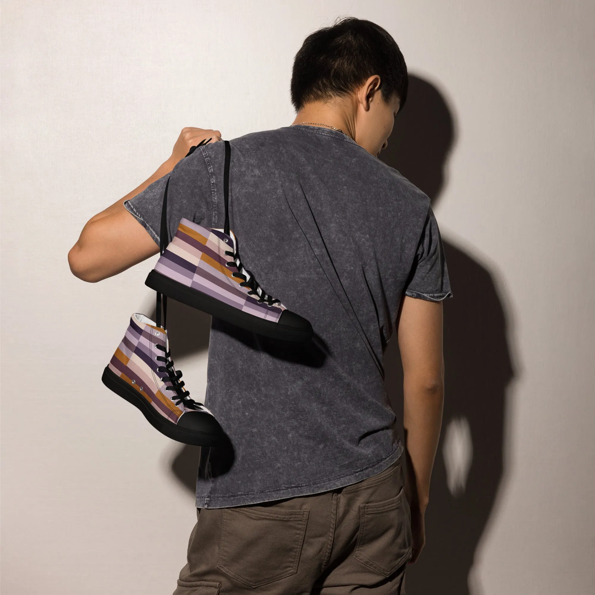 Men’s colroful high top canvas shoes