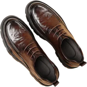 Mens Comfortable Dress Shoes Casual Oxfords Leather Breathable Business Casual Shoes for Weddings Office