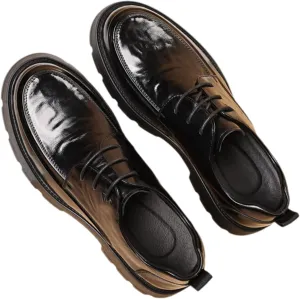 Mens Comfortable Dress Shoes Casual Oxfords Leather Breathable Business Casual Shoes for Weddings Office