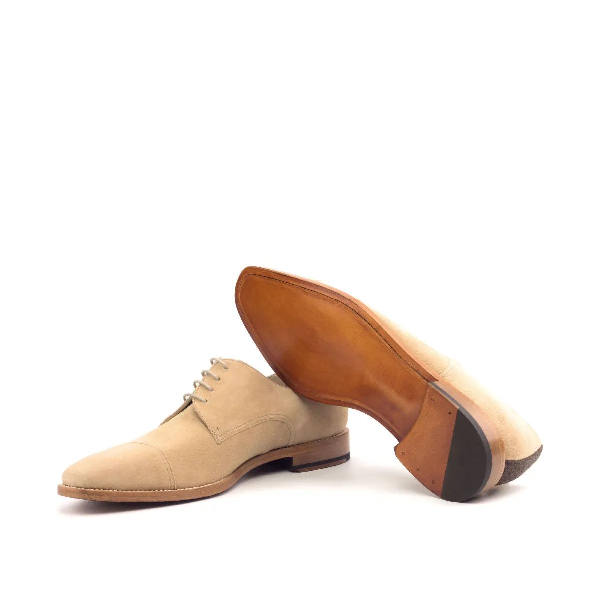 Men's Derby Leather Shoes Wide Plus Size Brown 2613