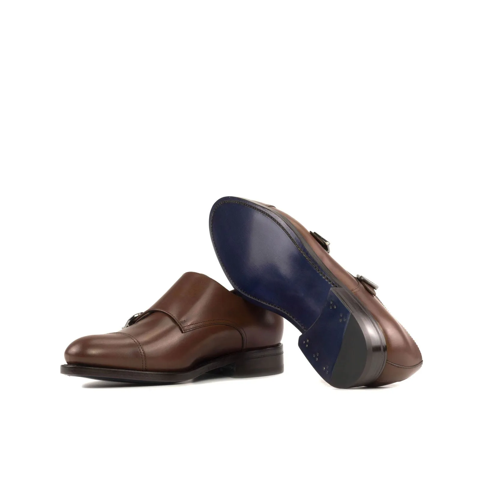Men's Double Monk Leather Shoes Wide Plus Size 5926
