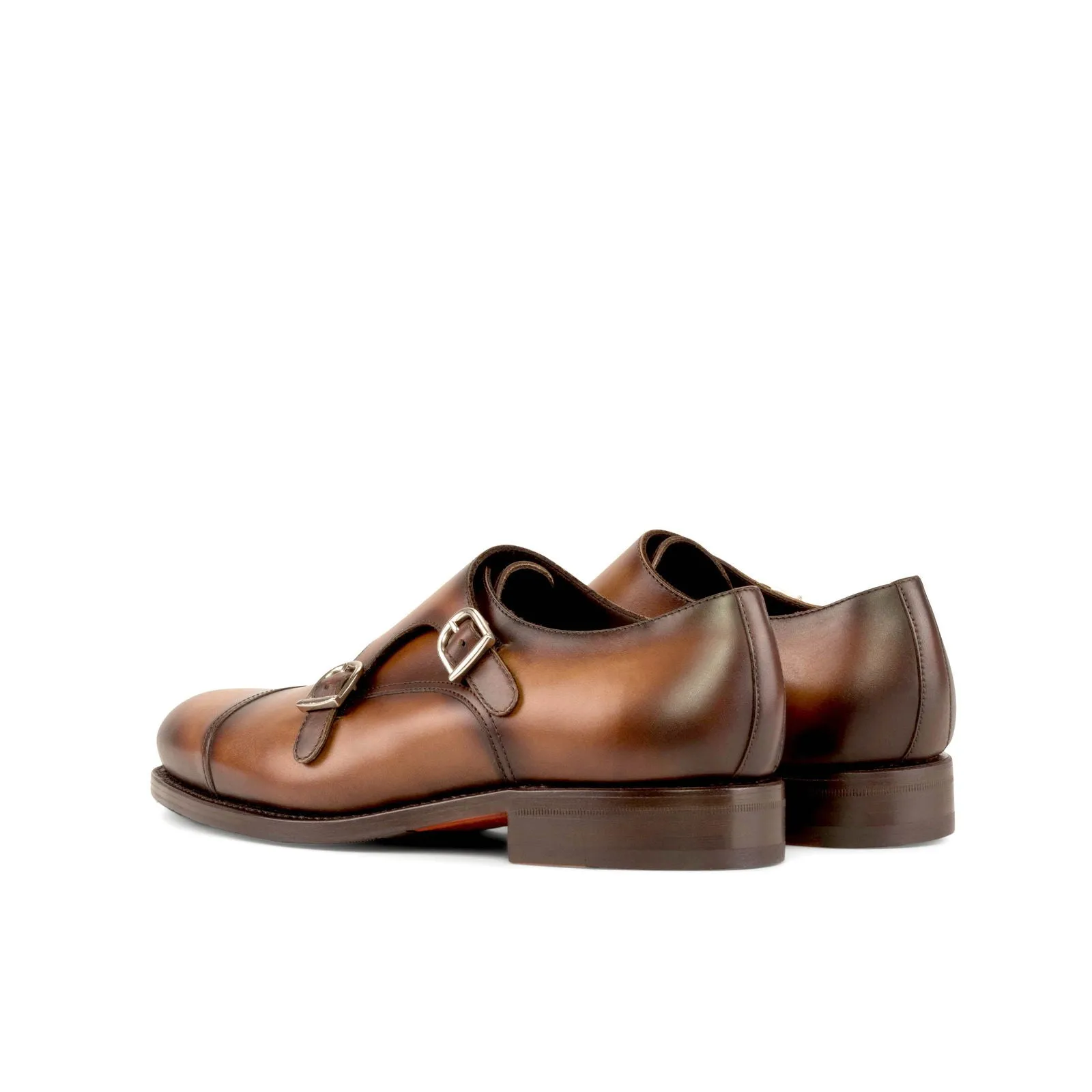 Men's Double Monk Leather Shoes Wide Plus Size 5930