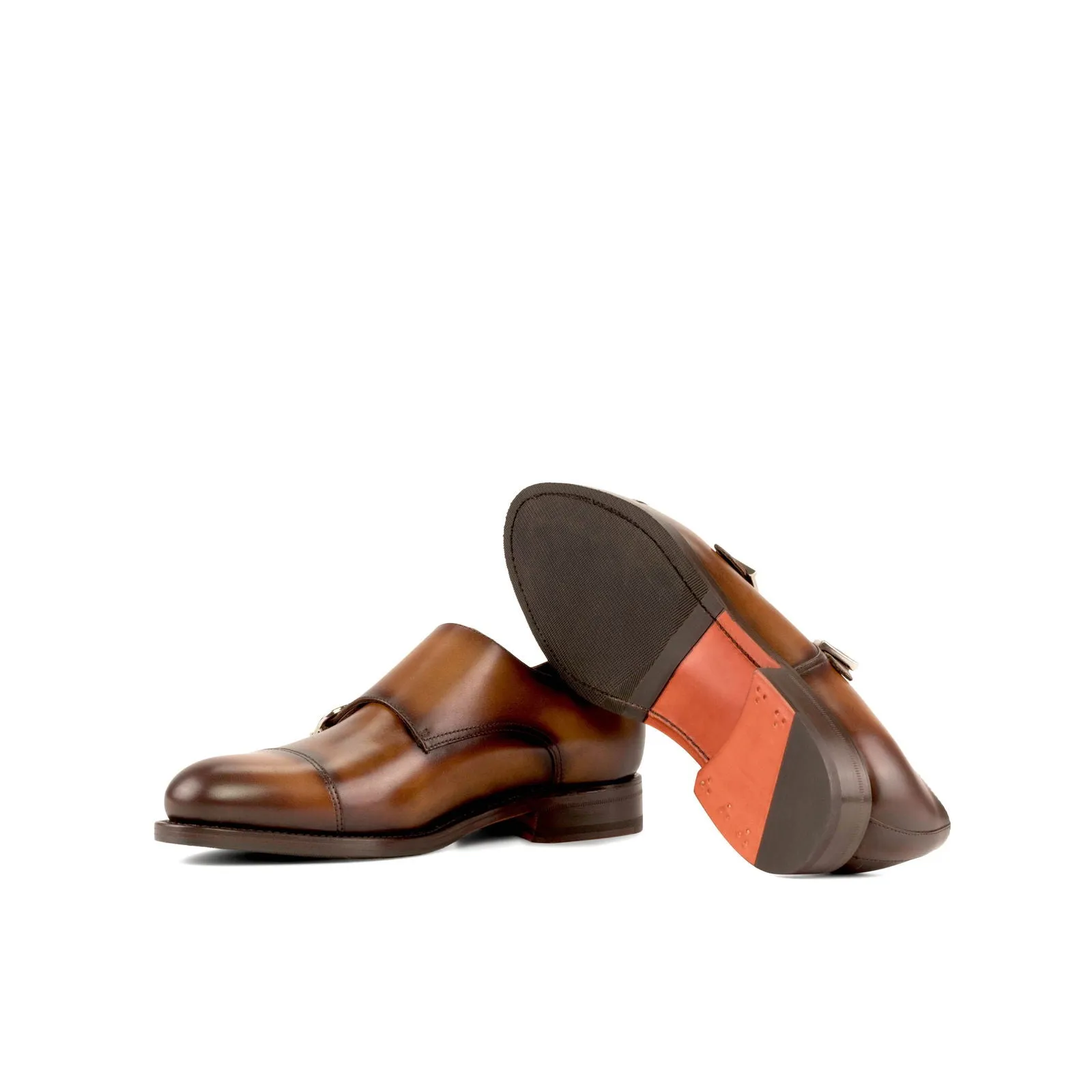 Men's Double Monk Leather Shoes Wide Plus Size 5930