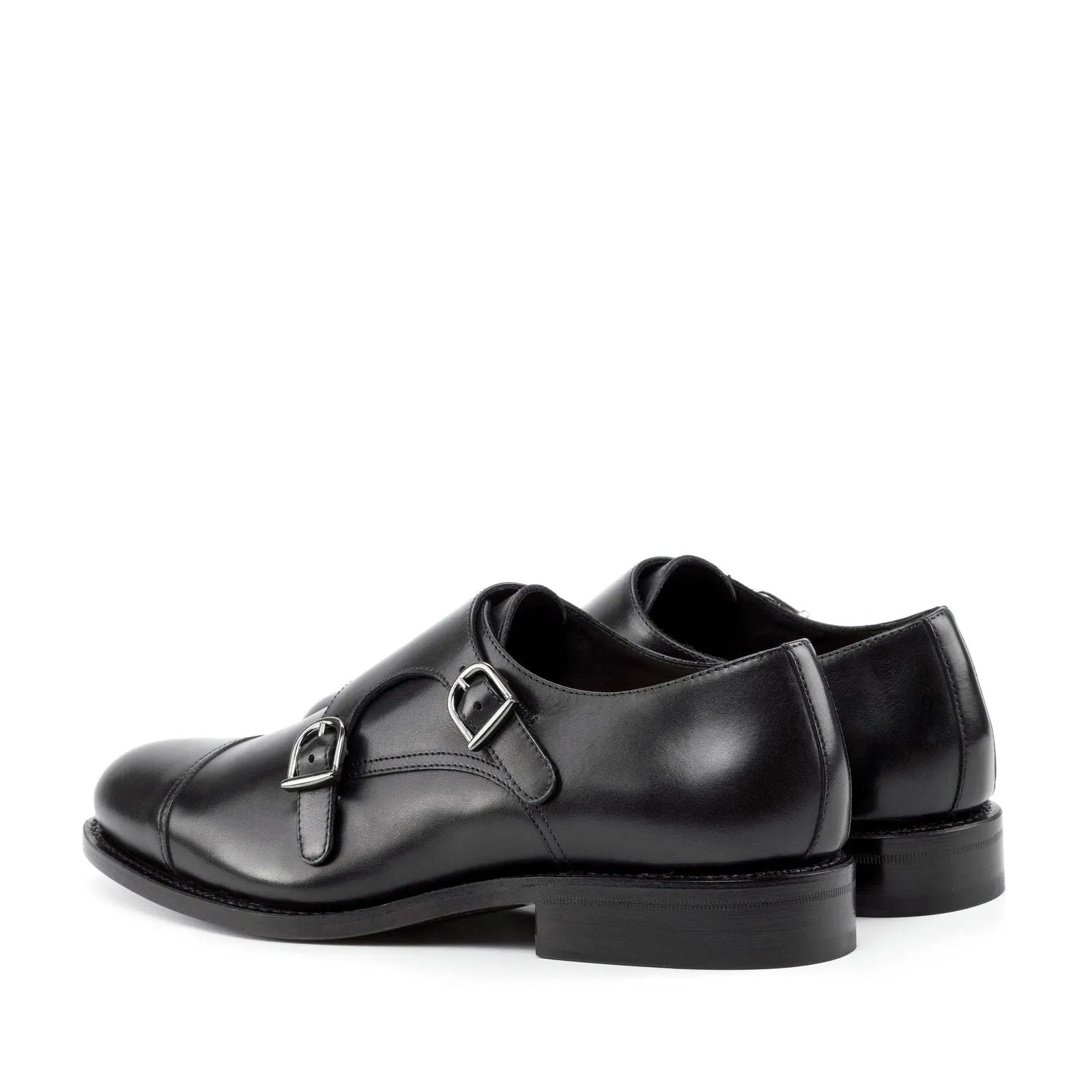 Men's Double Monk Leather Shoes Wide Plus Size 5983