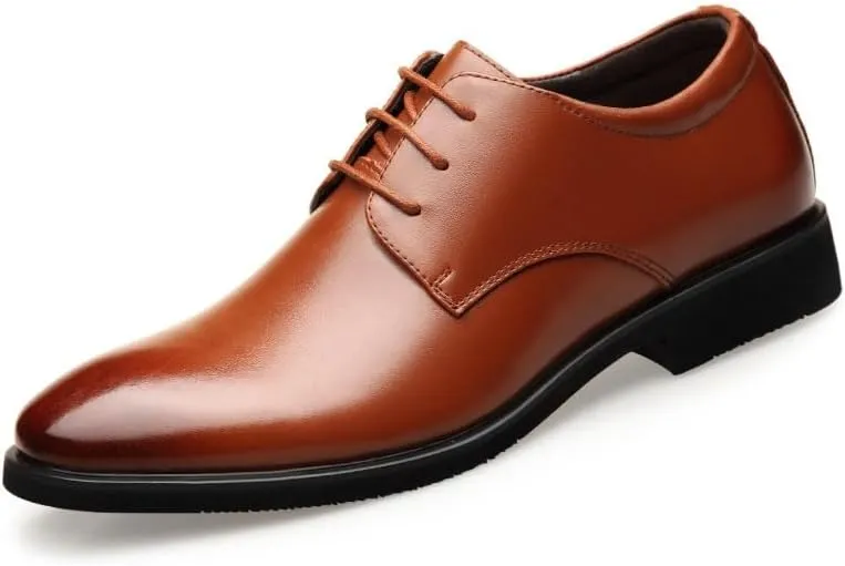 Men's Dress Shoes Business Formal Pointed Lace Up Oxford Shoes Mens Fashion Derby Shoes