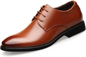 Men's Dress Shoes Business Formal Pointed Lace Up Oxford Shoes Mens Fashion Derby Shoes