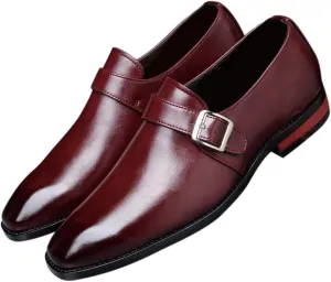 Mens Dress Shoes Moccasins for Men Slip On Leather Monk Straps Shoes Smoking Slipper Classic Vintage Loafers