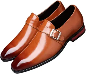 Mens Dress Shoes Moccasins for Men Slip On Leather Monk Straps Shoes Smoking Slipper Classic Vintage Loafers