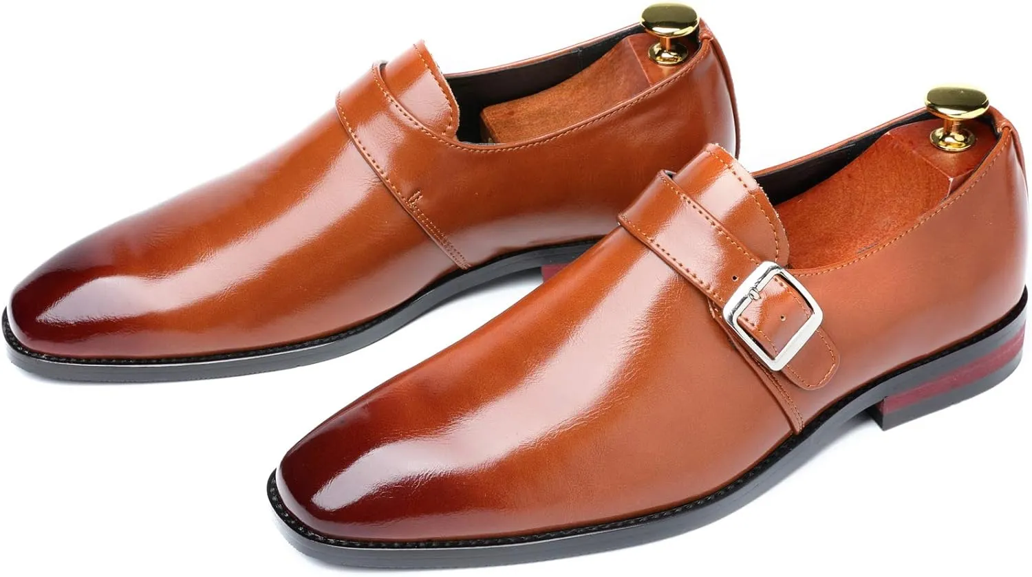 Mens Dress Shoes Moccasins for Men Slip On Leather Monk Straps Shoes Smoking Slipper Classic Vintage Loafers