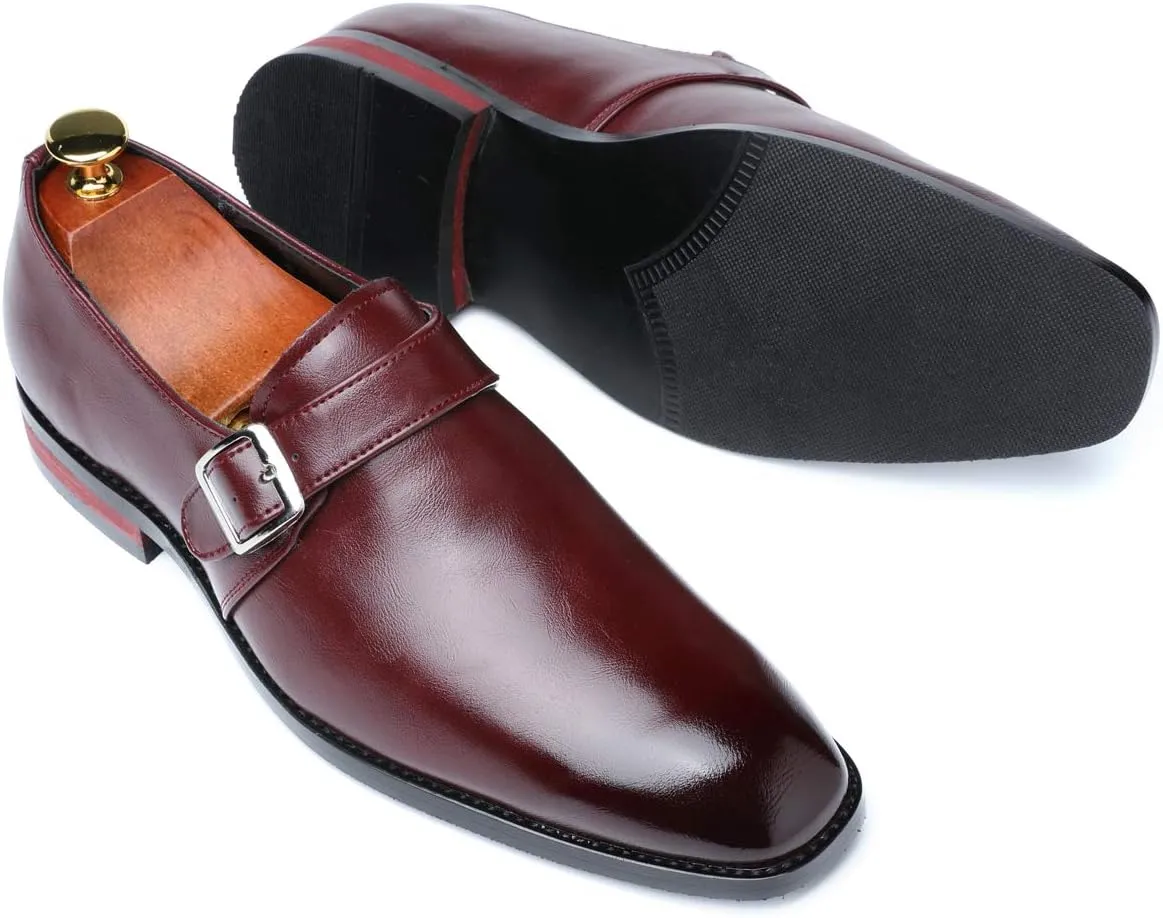 Mens Dress Shoes Moccasins for Men Slip On Leather Monk Straps Shoes Smoking Slipper Classic Vintage Loafers