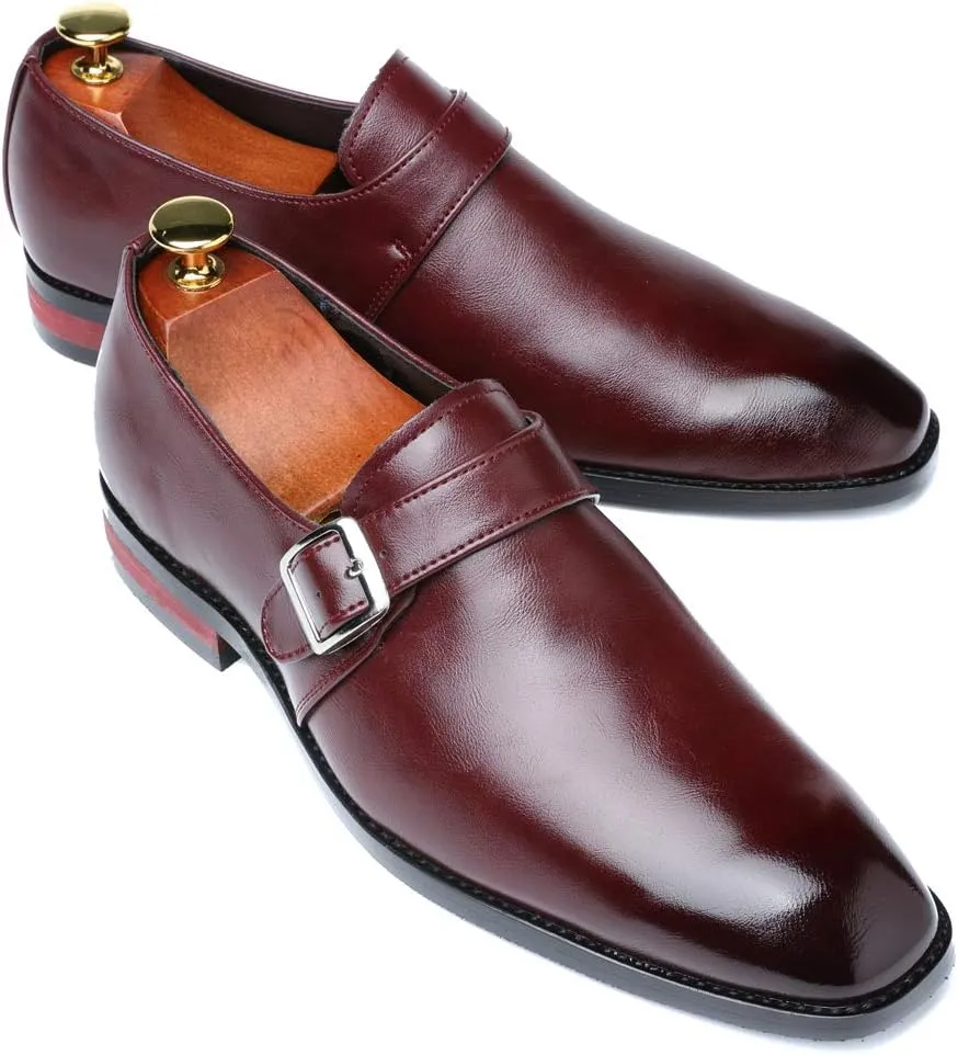 Mens Dress Shoes Moccasins for Men Slip On Leather Monk Straps Shoes Smoking Slipper Classic Vintage Loafers