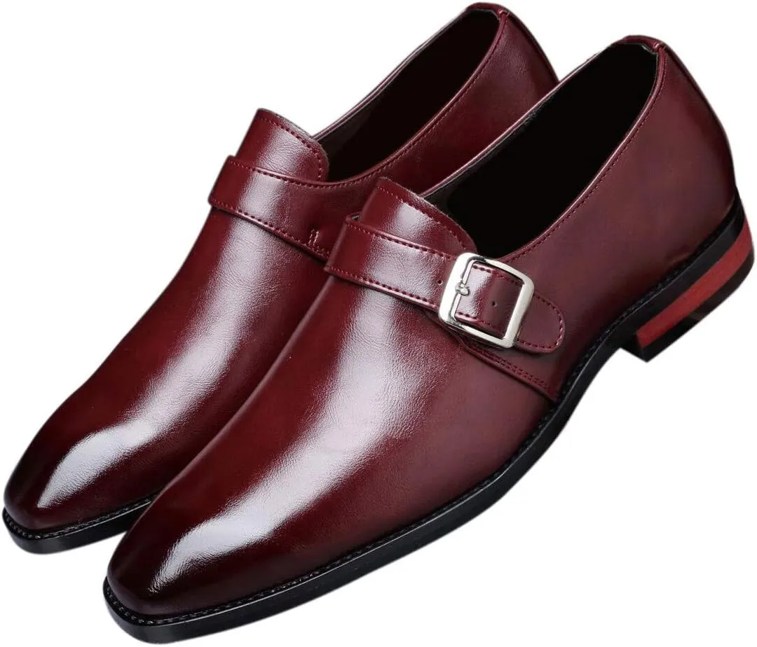 Mens Dress Shoes Moccasins for Men Slip On Leather Monk Straps Shoes Smoking Slipper Classic Vintage Loafers