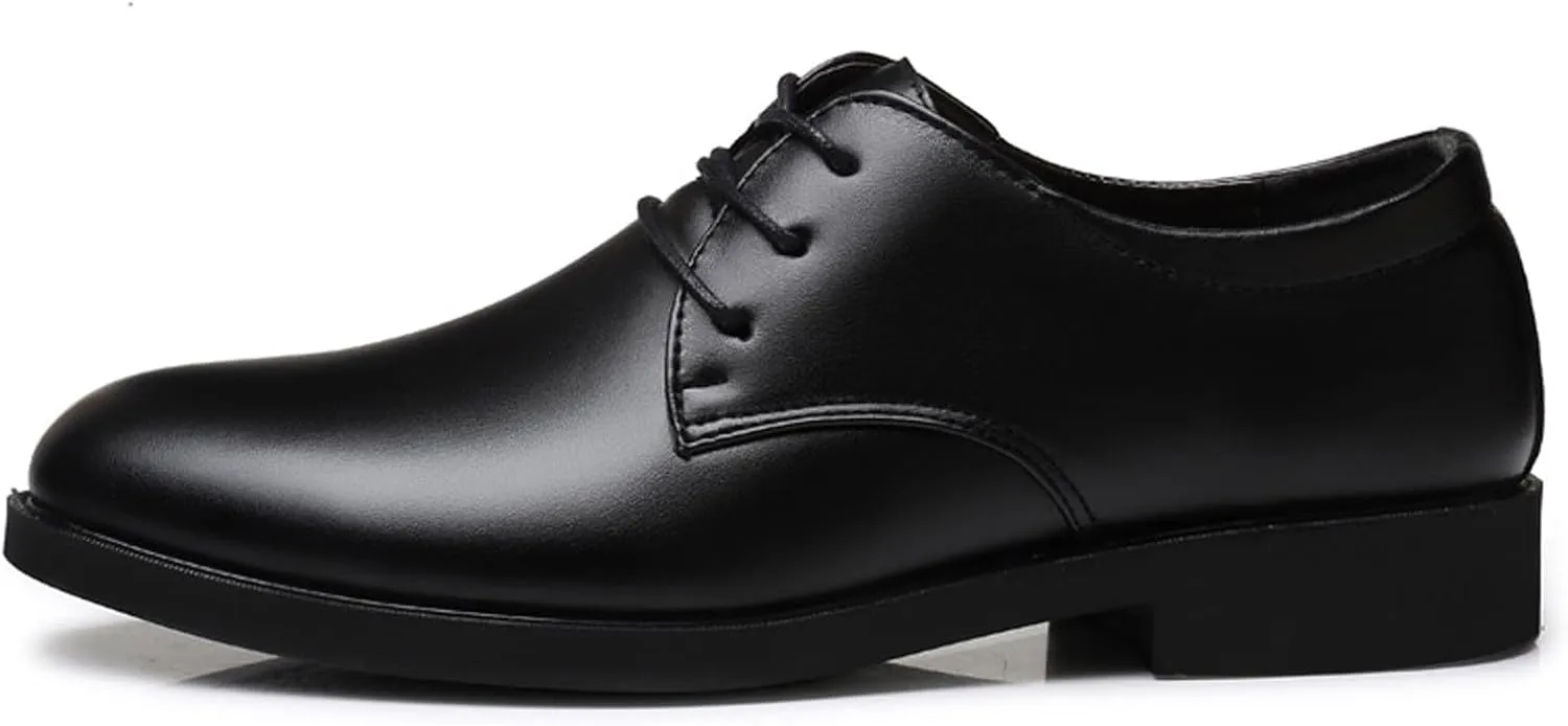 Men's Dress Shoes Size 11 Vegan Fashion Men's Breathable Comfortable Business Lace Up Work Wide Dress Shoes for Men