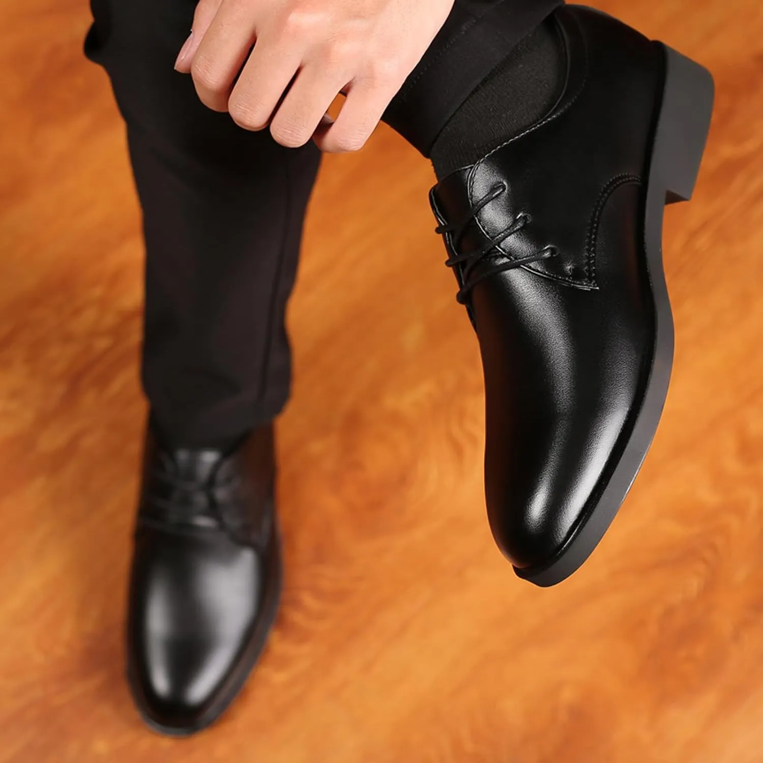 Men's Dress Shoes Size 11 Vegan Fashion Men's Breathable Comfortable Business Lace Up Work Wide Dress Shoes for Men
