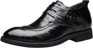 Mens Genuine Leather Men's Dress Shoes Business Casual Shoes for Men Wedding Shoe Breathable Lace Up