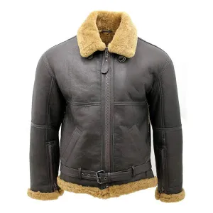 Men's Grey RAF Ginger Faux Shearling Flying Jacket