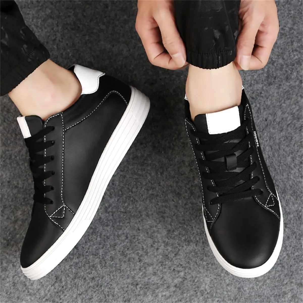 Mens Invisible Height Increasing Business Casual Shoes, Lightweight Breathable Elevator Sneakers Non Slip Walking Trainers
