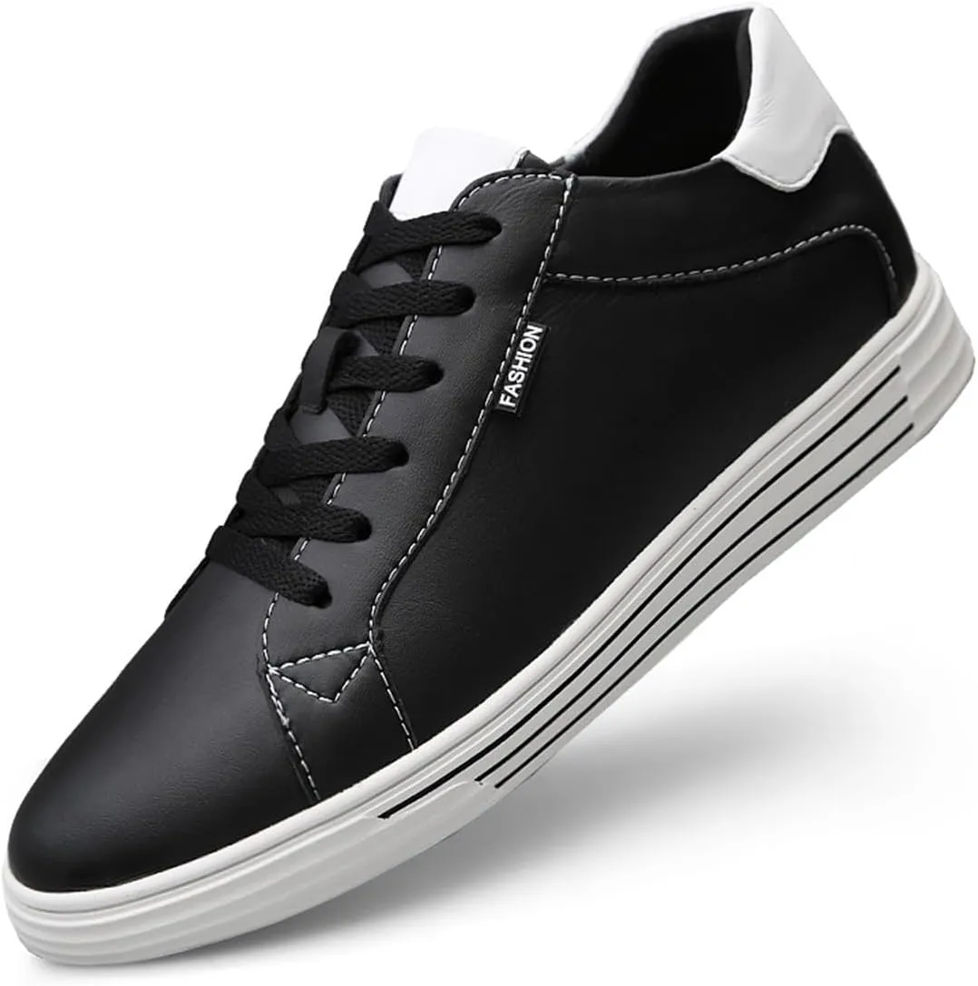 Mens Invisible Height Increasing Business Casual Shoes, Lightweight Breathable Elevator Sneakers Non Slip Walking Trainers
