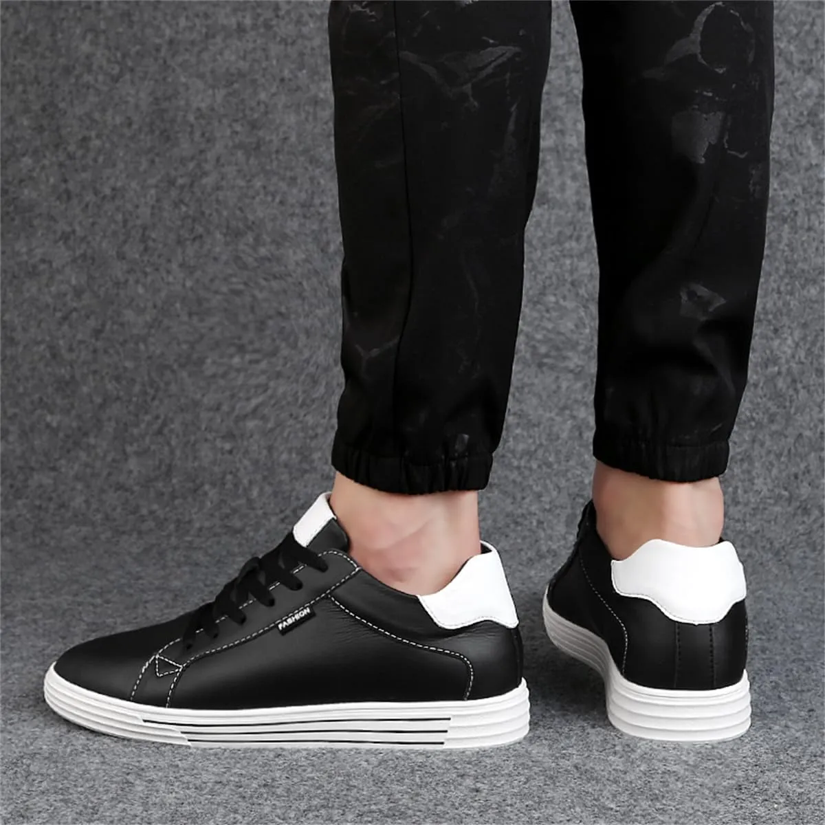 Mens Invisible Height Increasing Business Casual Shoes, Lightweight Breathable Elevator Sneakers Non Slip Walking Trainers