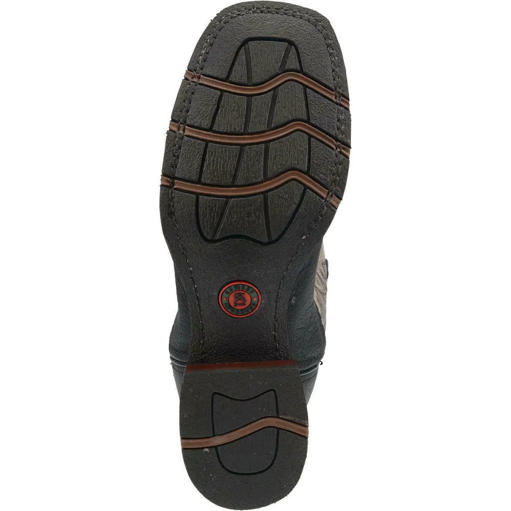 Men's Isaac Black Embroidered Leather Boot By Laredo 7910