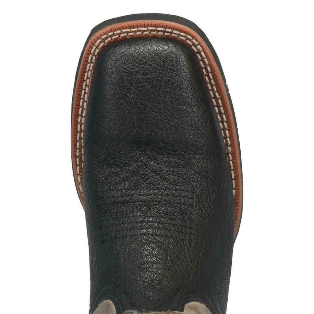 Men's Isaac Black Embroidered Leather Boot By Laredo 7910