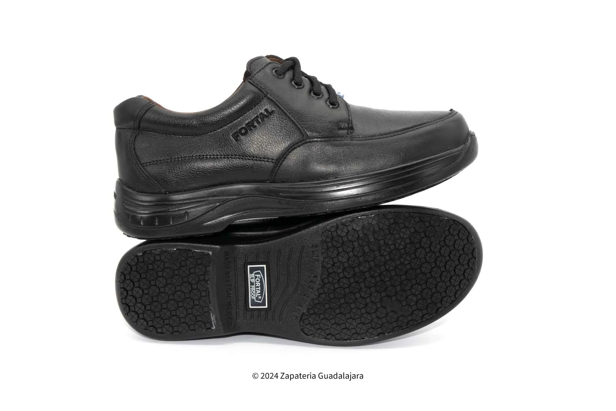 MEN'S KITCHEN RESTAURANT NON-SLIP BLACK LEATHER WORK BOOT FORTAL FCCP2
