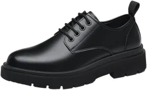 Men's Lace-Up Derby Shoes Soft Leather Business Casual Shoes for Office Work & Semi-Formal Meetings