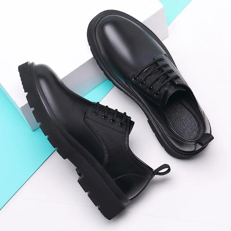 Men's Lace-Up Derby Shoes Soft Leather Business Casual Shoes for Office Work & Semi-Formal Meetings