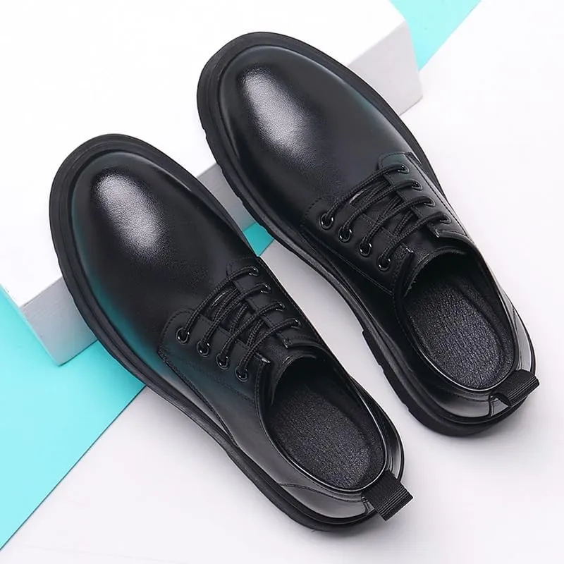 Men's Lace-Up Derby Shoes Soft Leather Business Casual Shoes for Office Work & Semi-Formal Meetings